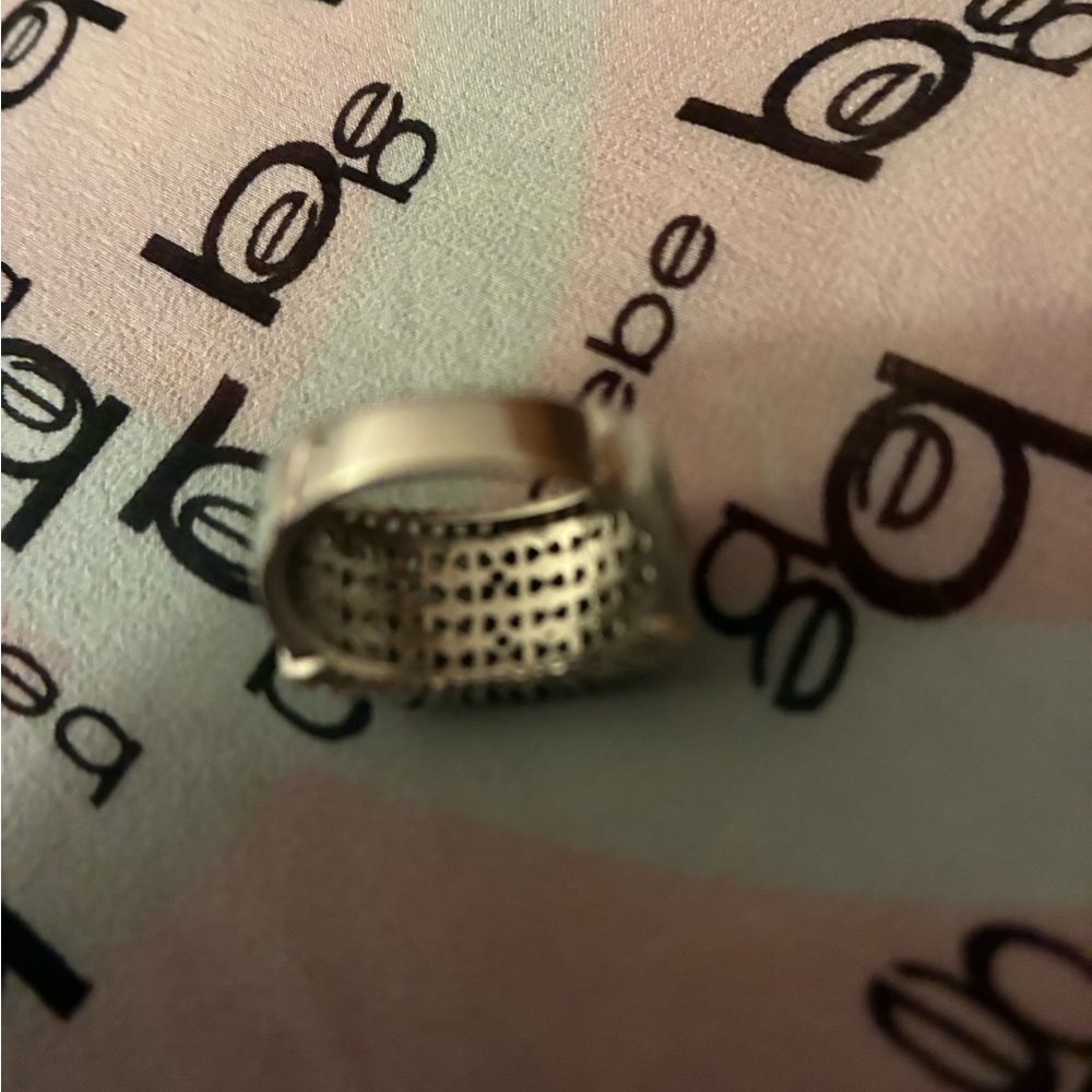 Silver Diamond Statement Ring - image 3